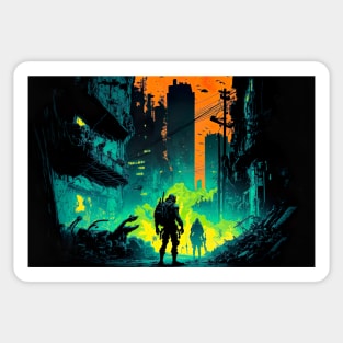 Retro-Futuristic Cyberpunk Rebels Sticker